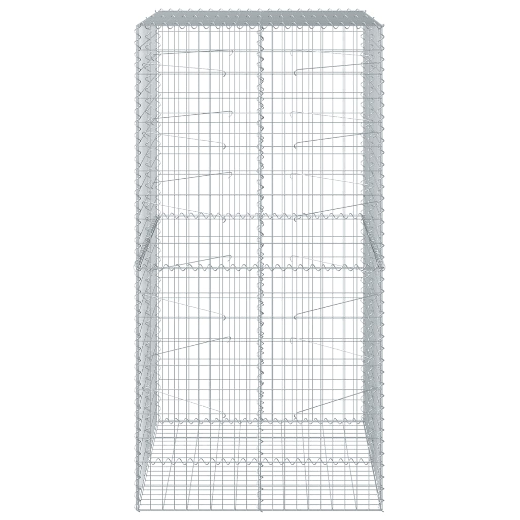 vidaXL Gabione mit Deckel 100x100x200 cm Verzinktes Eisen