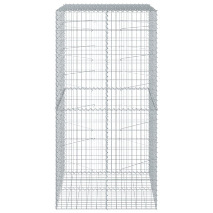 vidaXL Gabione mit Deckel 100x100x200 cm Verzinktes Eisen