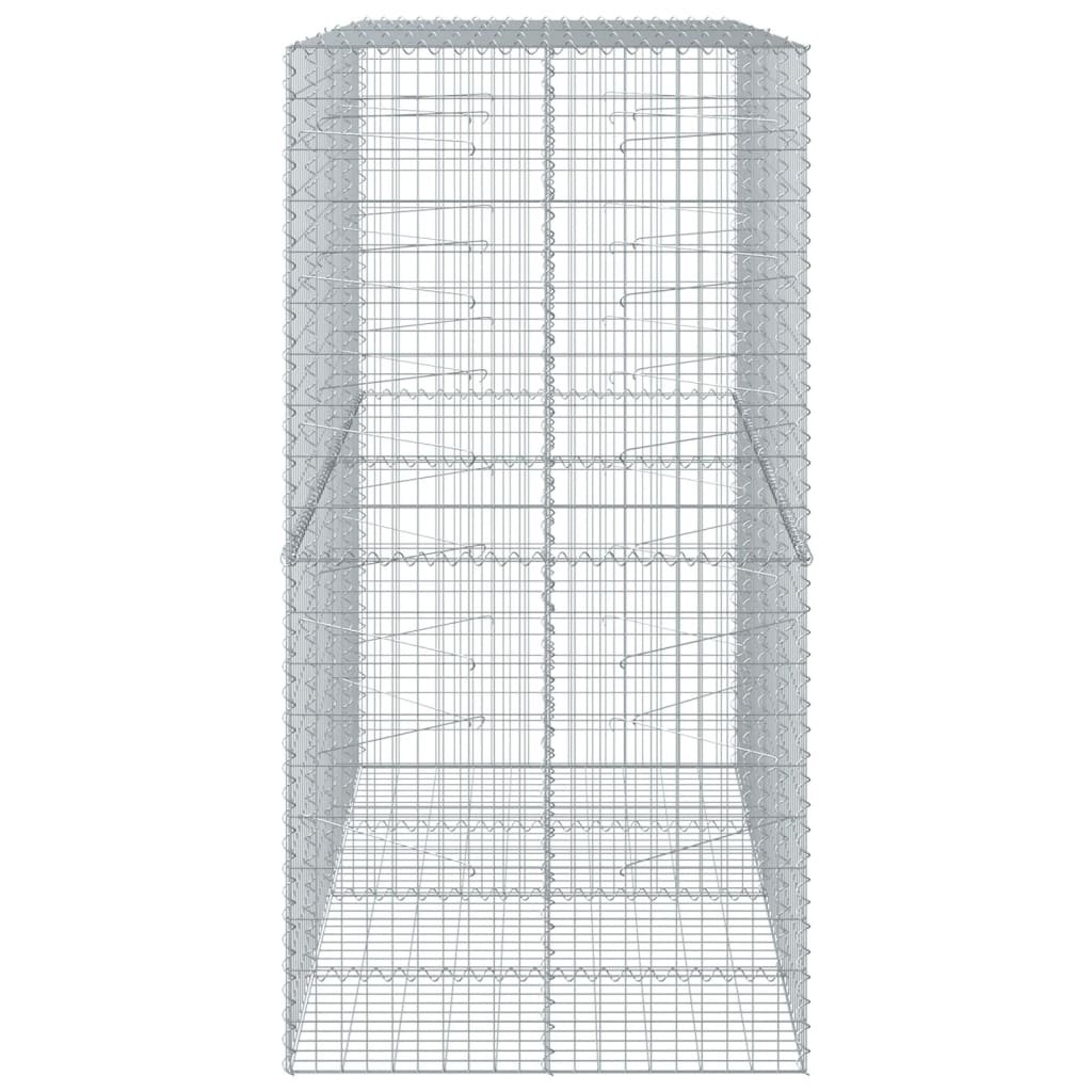 vidaXL Gabione mit Deckel 200x100x200 cm Verzinktes Eisen