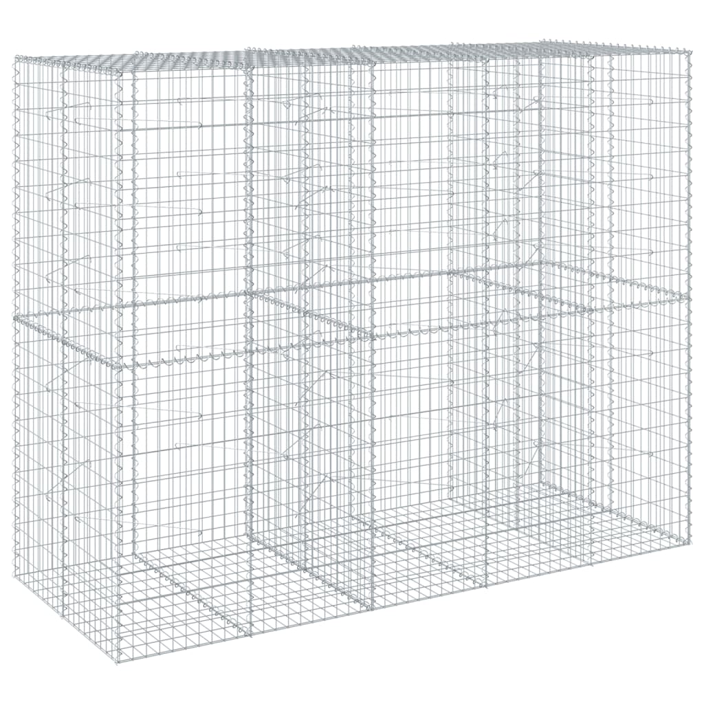 vidaXL Gabione mit Deckel 250x100x200 cm Verzinktes Eisen