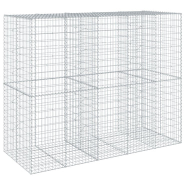 vidaXL Gabione mit Deckel 250x100x200 cm Verzinktes Eisen