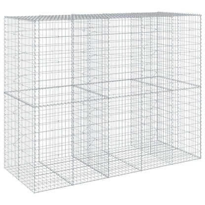 vidaXL Gabione mit Deckel 250x100x200 cm Verzinktes Eisen