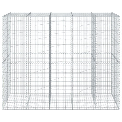 vidaXL Gabione mit Deckel 250x100x200 cm Verzinktes Eisen