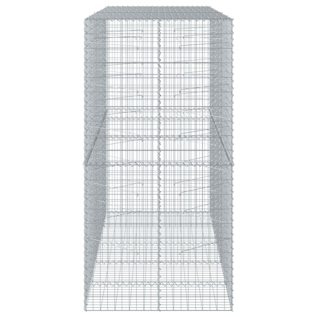 vidaXL Gabione mit Deckel 250x100x200 cm Verzinktes Eisen