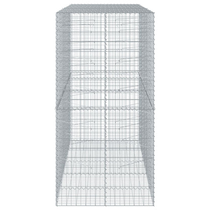 vidaXL Gabione mit Deckel 250x100x200 cm Verzinktes Eisen