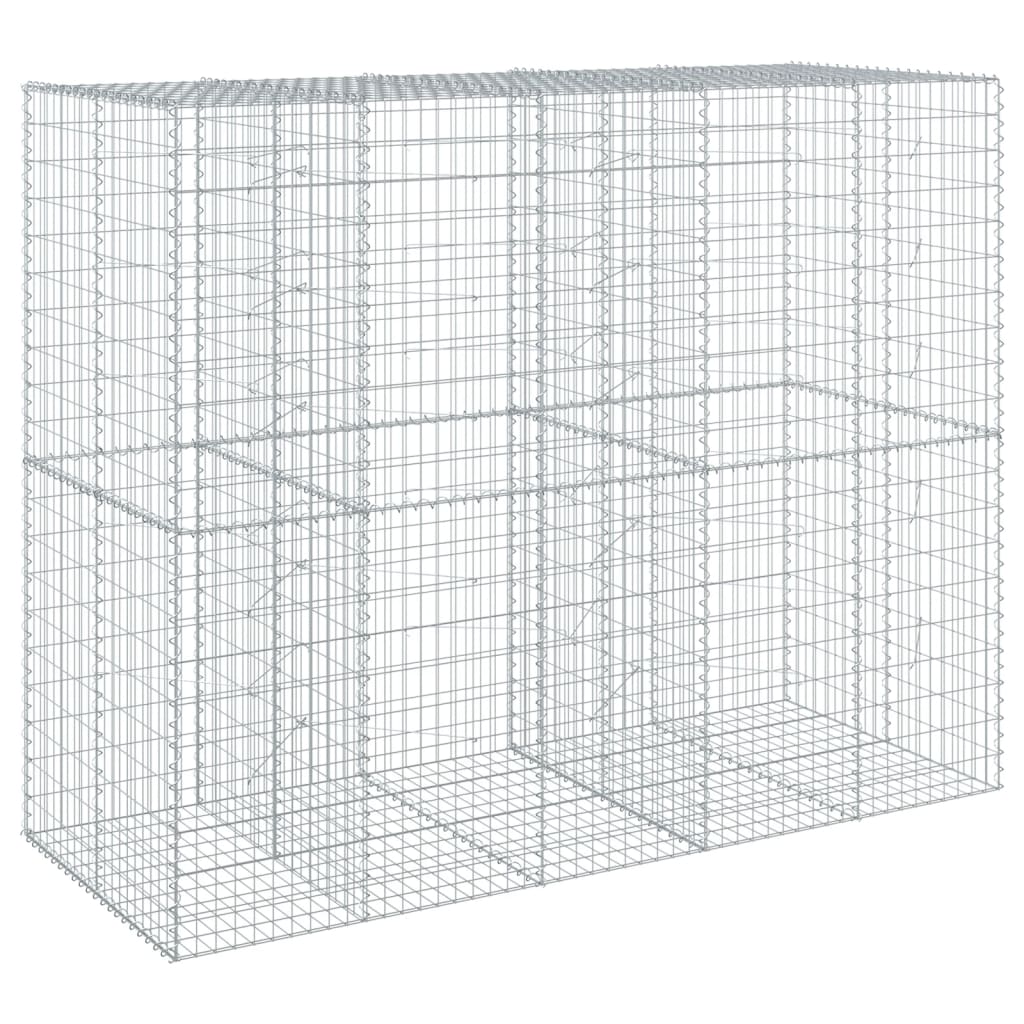 vidaXL Gabione mit Deckel 250x100x200 cm Verzinktes Eisen