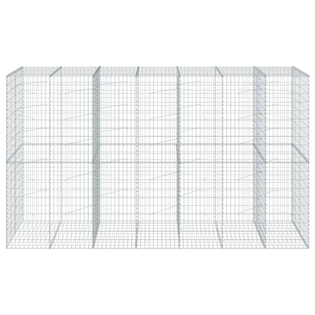 vidaXL Gabione mit Deckel 350x100x200 cm Verzinktes Eisen