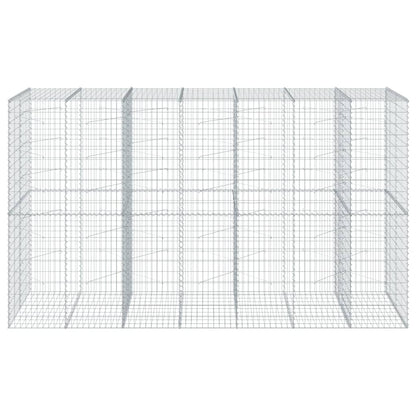 vidaXL Gabione mit Deckel 350x100x200 cm Verzinktes Eisen