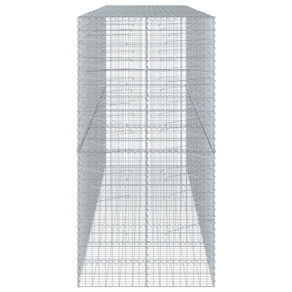 vidaXL Gabione mit Deckel 400x100x200 cm Verzinktes Eisen