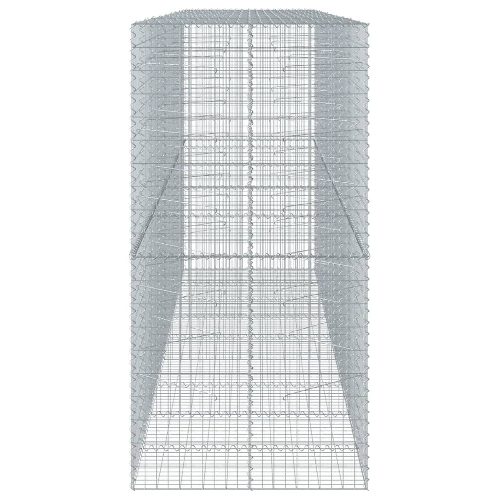 vidaXL Gabione mit Deckel 450x100x200 cm Verzinktes Eisen