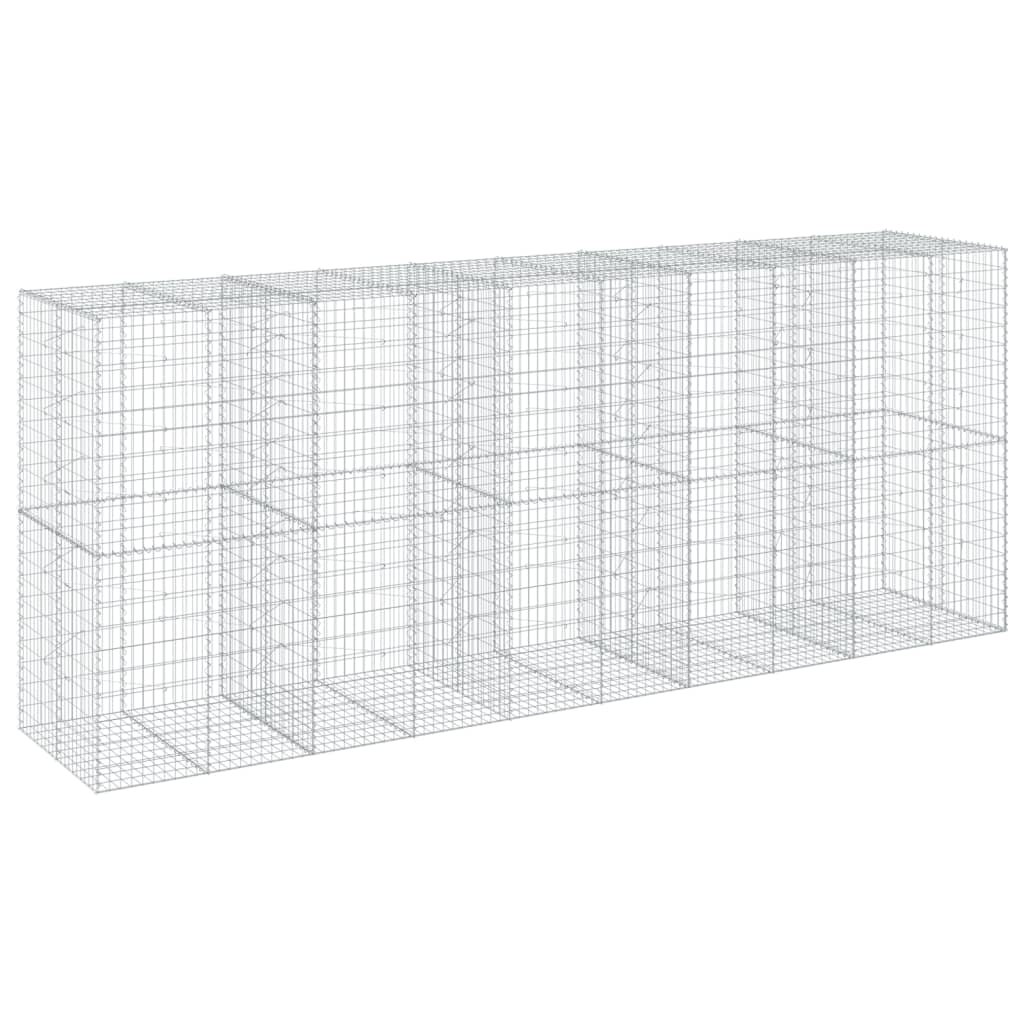 vidaXL Gabione mit Deckel 500x100x200 cm Verzinktes Eisen
