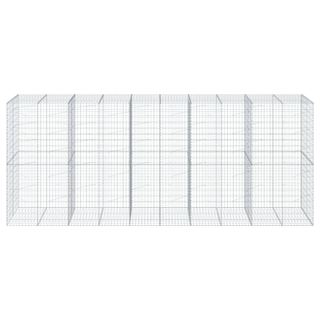 vidaXL Gabione mit Deckel 500x100x200 cm Verzinktes Eisen