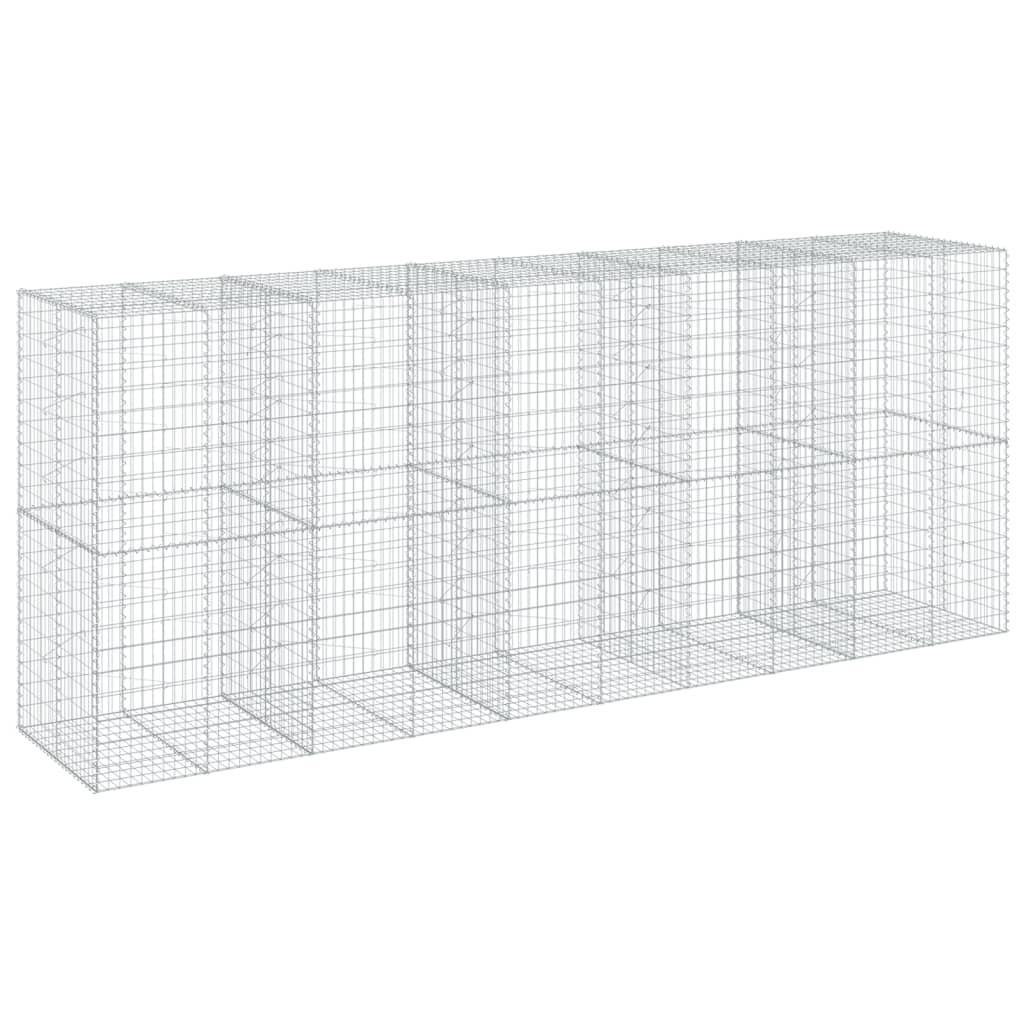 vidaXL Gabione mit Deckel 500x100x200 cm Verzinktes Eisen