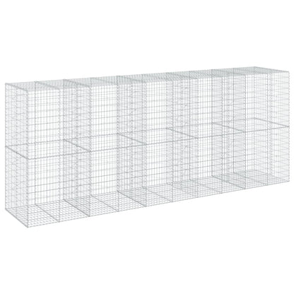 vidaXL Gabione mit Deckel 500x100x200 cm Verzinktes Eisen