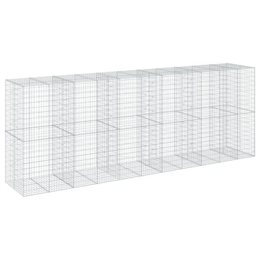 vidaXL Gabione mit Deckel 550x100x200 cm Verzinktes Eisen