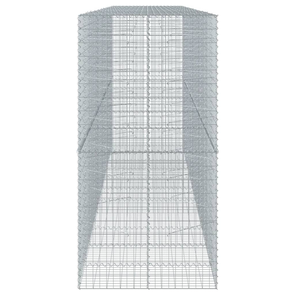 vidaXL Gabione mit Deckel 550x100x200 cm Verzinktes Eisen
