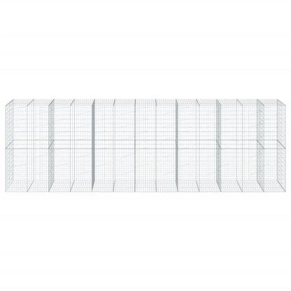 vidaXL Gabione mit Deckel 650x100x200 cm Verzinktes Eisen