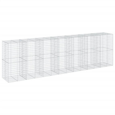 vidaXL Gabione mit Deckel 700x100x200 cm Verzinktes Eisen
