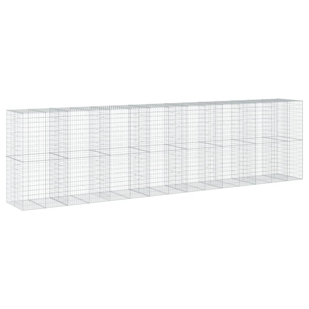 vidaXL Gabione mit Deckel 750x100x200 cm Verzinktes Eisen