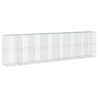 vidaXL Gabione mit Deckel 750x100x200 cm Verzinktes Eisen