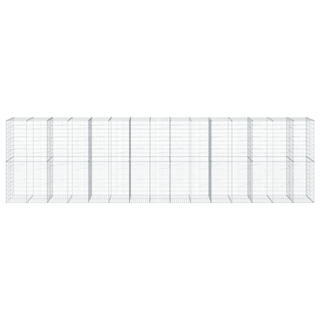 vidaXL Gabione mit Deckel 750x100x200 cm Verzinktes Eisen