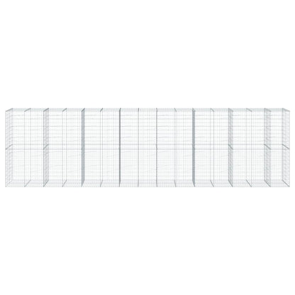 vidaXL Gabione mit Deckel 750x100x200 cm Verzinktes Eisen