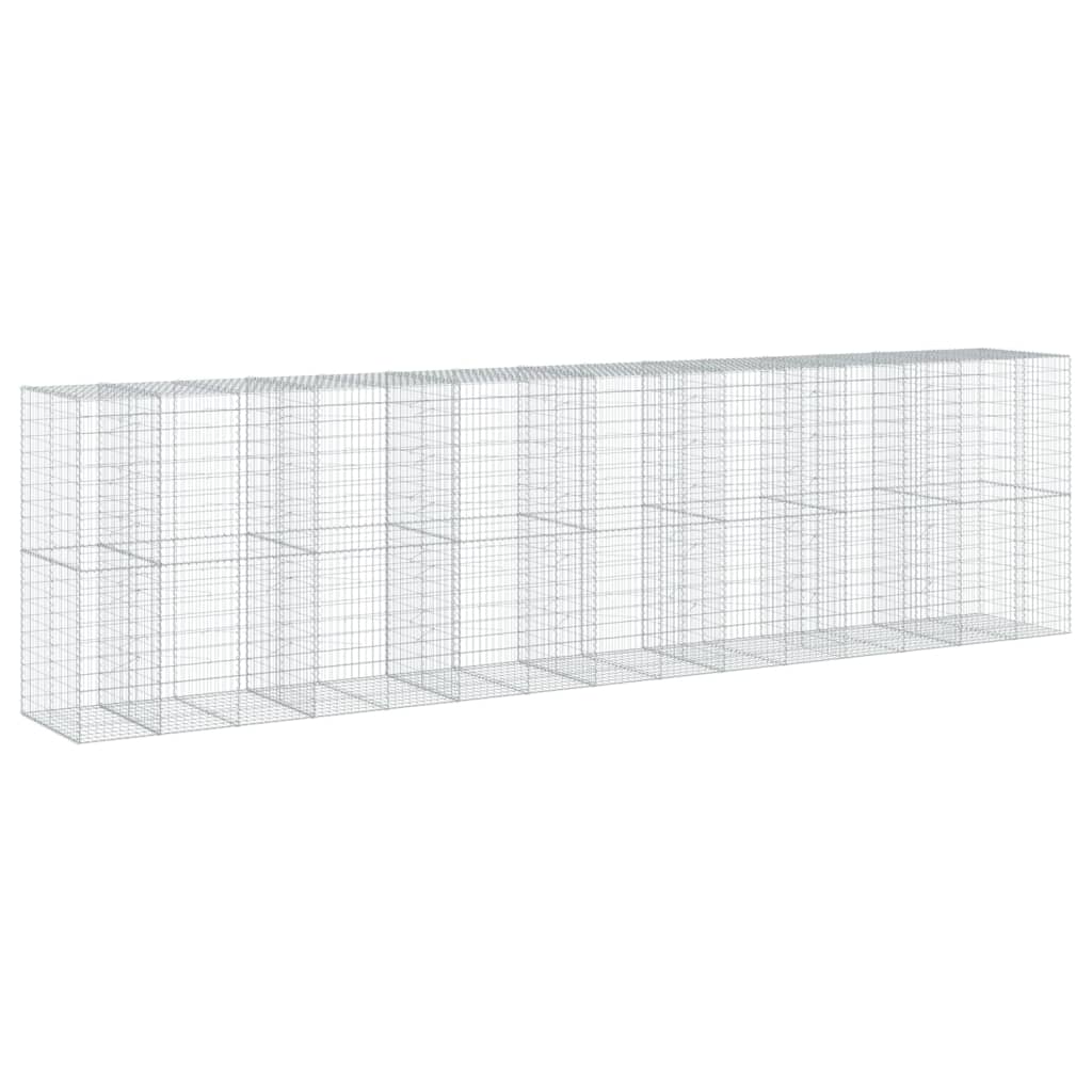 vidaXL Gabione mit Deckel 750x100x200 cm Verzinktes Eisen