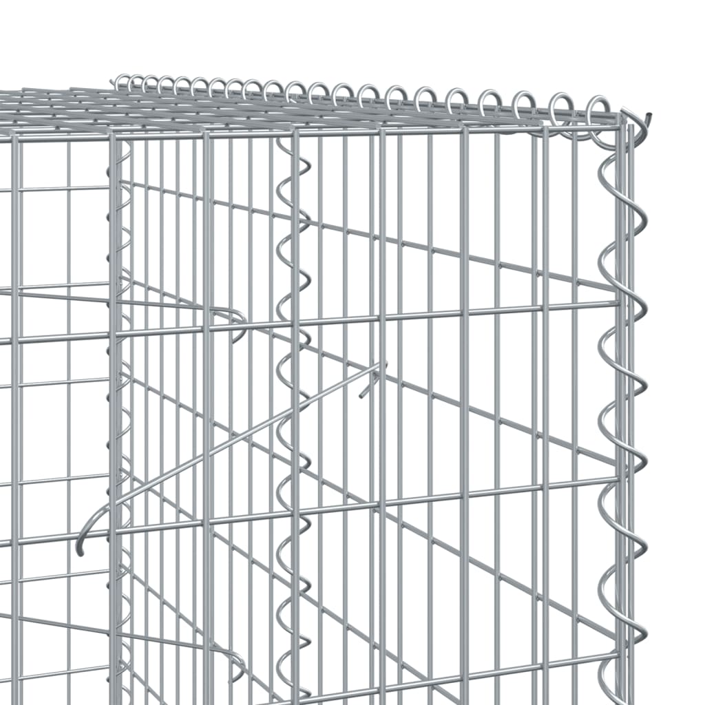 vidaXL Gabione mit Deckel 750x100x200 cm Verzinktes Eisen