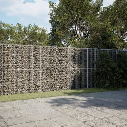 vidaXL Gabione mit Deckel 750x100x200 cm Verzinktes Eisen