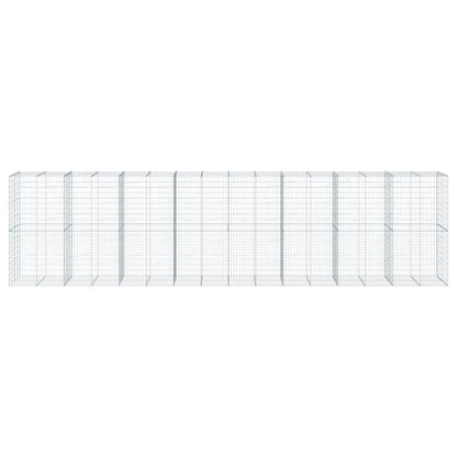 vidaXL Gabione mit Deckel 800x100x200 cm Verzinktes Eisen