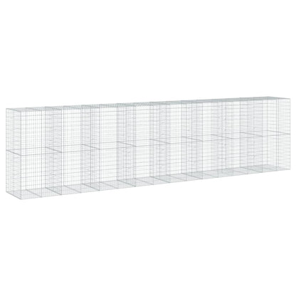 vidaXL Gabione mit Deckel 800x100x200 cm Verzinktes Eisen