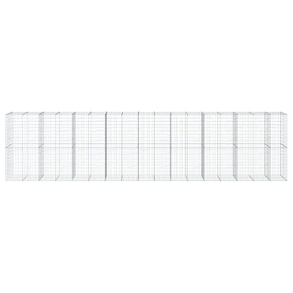 vidaXL Gabione mit Deckel 850x100x200 cm Verzinktes Eisen