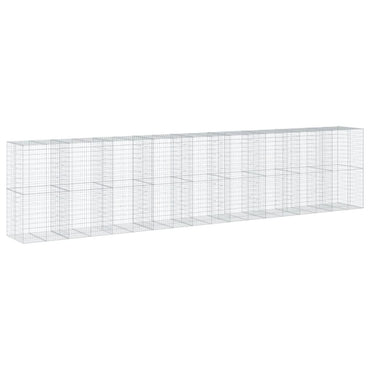vidaXL Gabione mit Deckel 900x100x200 cm Verzinktes Eisen