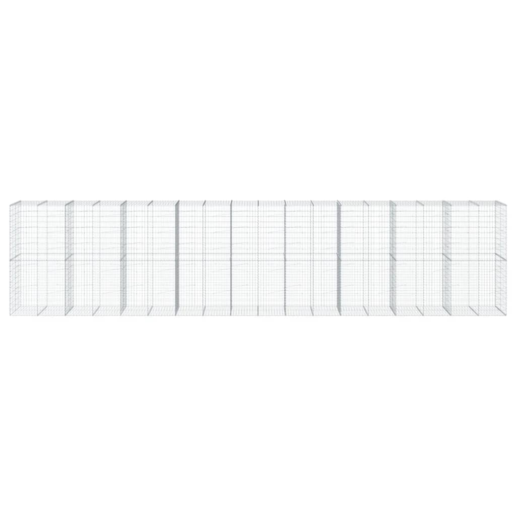 vidaXL Gabione mit Deckel 900x100x200 cm Verzinktes Eisen