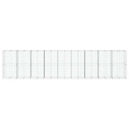 vidaXL Gabione mit Deckel 900x100x200 cm Verzinktes Eisen