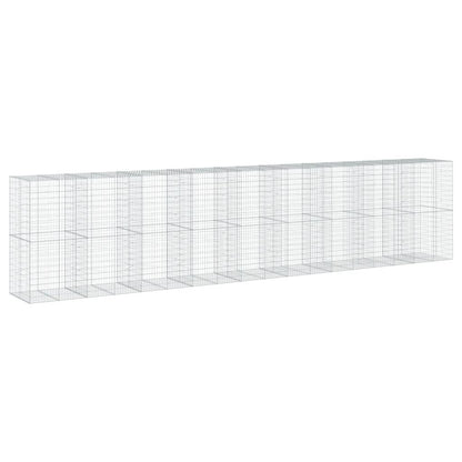 vidaXL Gabione mit Deckel 900x100x200 cm Verzinktes Eisen