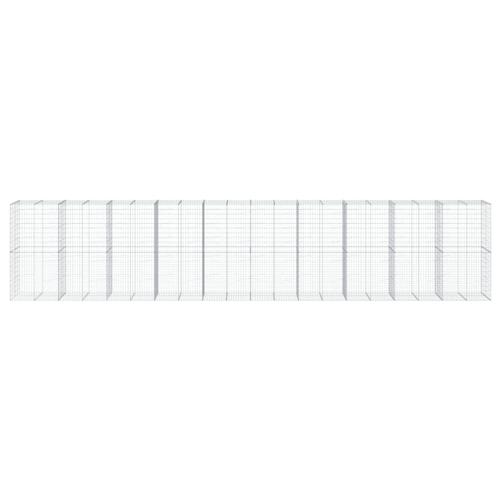 vidaXL Gabione mit Deckel 1000x100x200 cm Verzinktes Eisen
