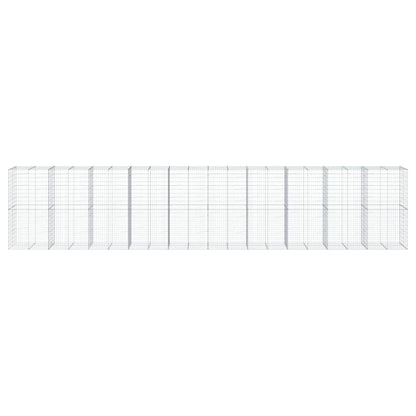 vidaXL Gabione mit Deckel 1000x100x200 cm Verzinktes Eisen