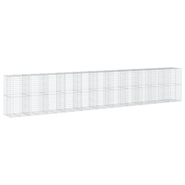 vidaXL Gabione mit Deckel 1100x100x200 cm Verzinktes Eisen
