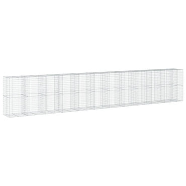 vidaXL Gabione mit Deckel 1150x100x200 cm Verzinktes Eisen