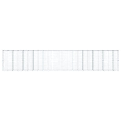 vidaXL Gabione mit Deckel 1150x100x200 cm Verzinktes Eisen
