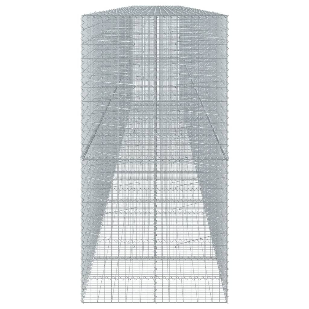 vidaXL Gabione mit Deckel 1200x100x200 cm Verzinktes Eisen