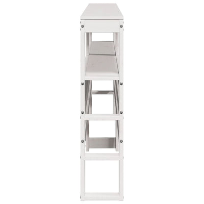 vidaXL Kopfteil mit Ablagen Weiß 200 cm Massivholz Kiefer