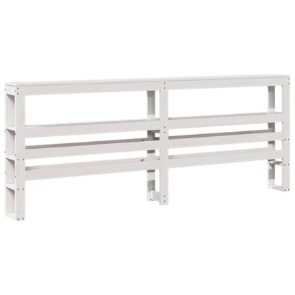 vidaXL Kopfteil mit Ablagen Weiß 200 cm Massivholz Kiefer