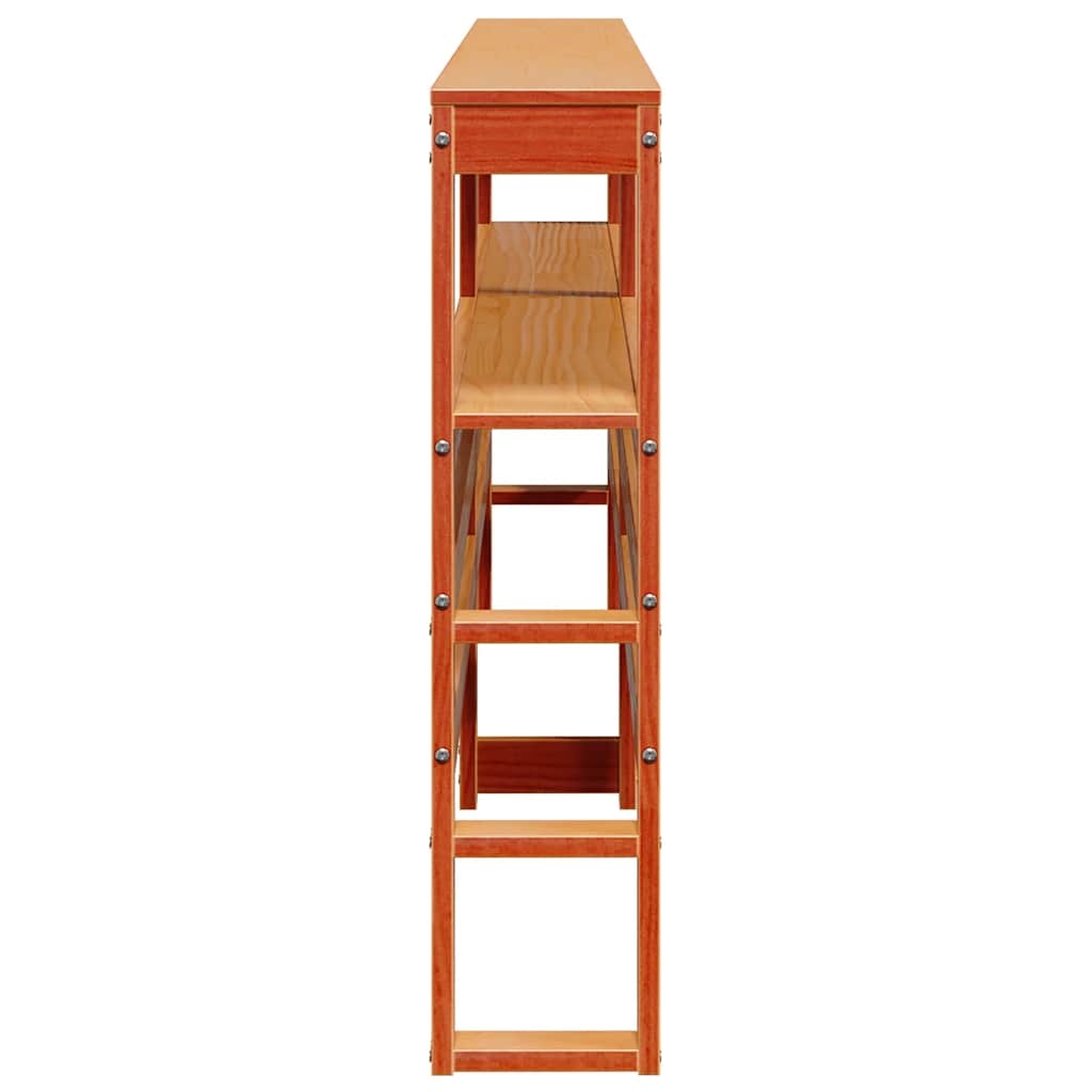 vidaXL Kopfteil mit Ablagen Wachsbraun 200 cm Massivholz Kiefer