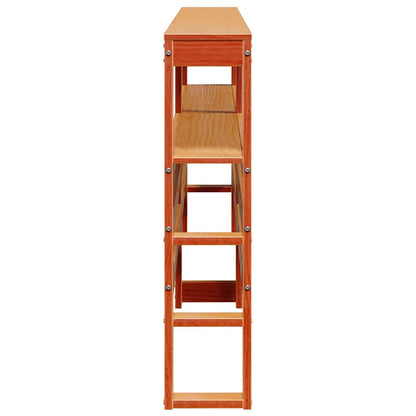 vidaXL Kopfteil mit Ablagen Wachsbraun 200 cm Massivholz Kiefer