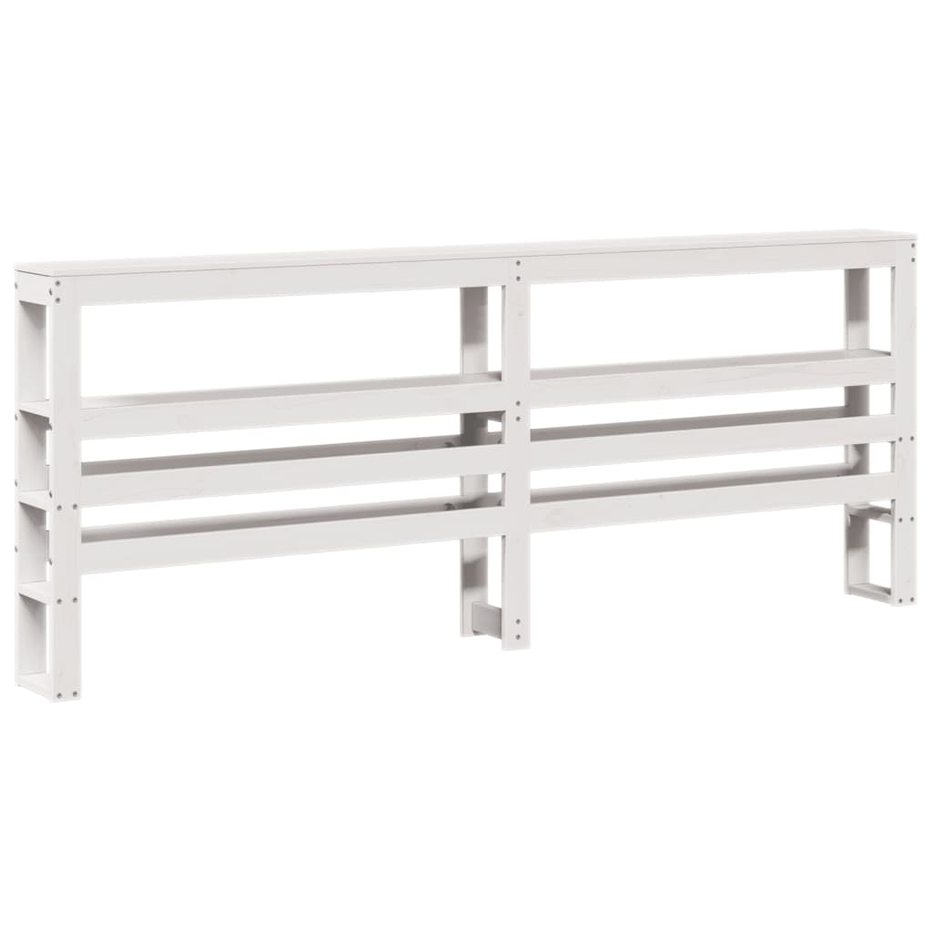 vidaXL Kopfteil mit Ablagen Weiß 180 cm Massivholz Kiefer