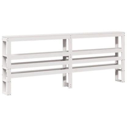 vidaXL Kopfteil mit Ablagen Weiß 180 cm Massivholz Kiefer