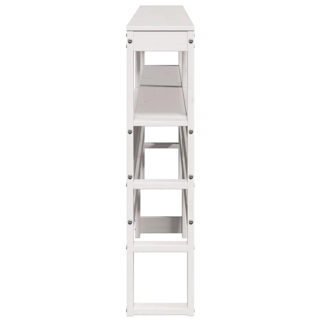vidaXL Kopfteil mit Ablagen Weiß 180 cm Massivholz Kiefer