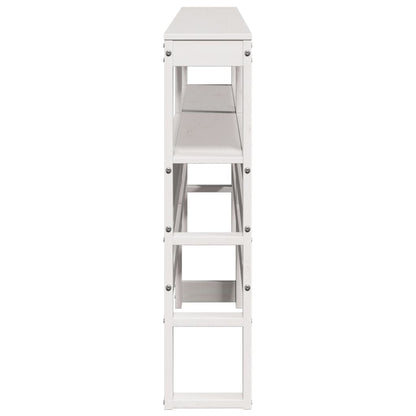 vidaXL Kopfteil mit Ablagen Weiß 180 cm Massivholz Kiefer
